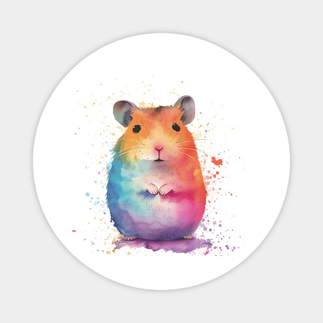 Hamster Pop Art Water Colors for Animal Lovers Magnet by karishmamakeia